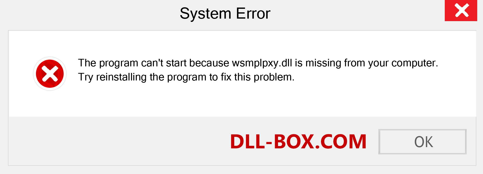  wsmplpxy.dll file is missing?. Download for Windows 7, 8, 10 - Fix  wsmplpxy dll Missing Error on Windows, photos, images