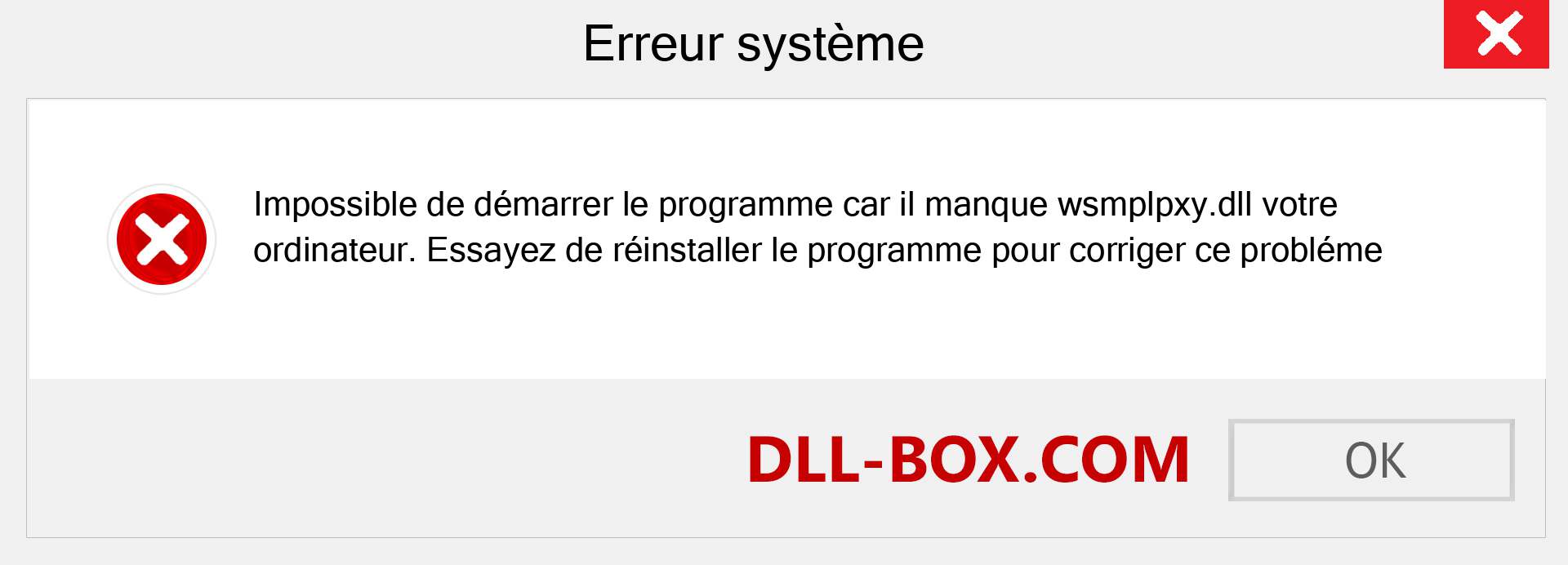 Le fichier wsmplpxy.dll est manquant ?. Télécharger pour Windows 7, 8, 10 - Correction de l'erreur manquante wsmplpxy dll sur Windows, photos, images